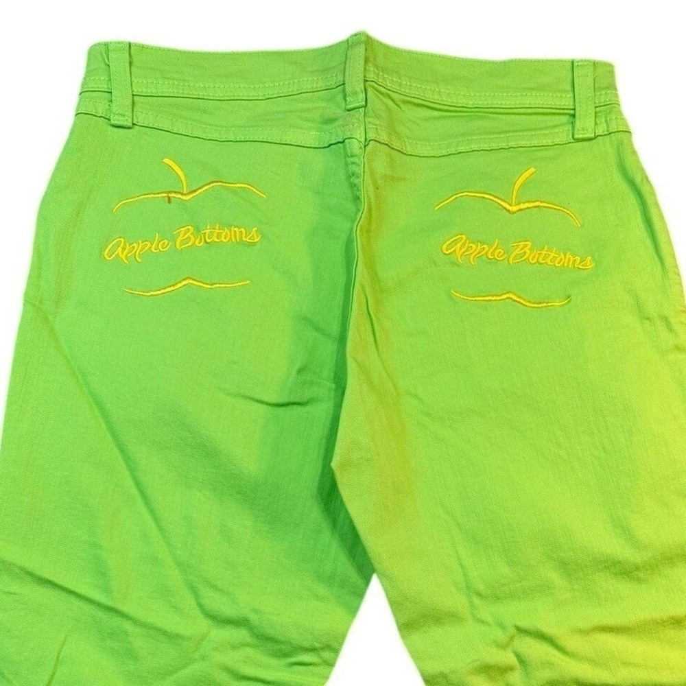 VTG‎ Apple Bottoms Capri Jeans Size 4 Lime Green Embroidered Logo - NWOT